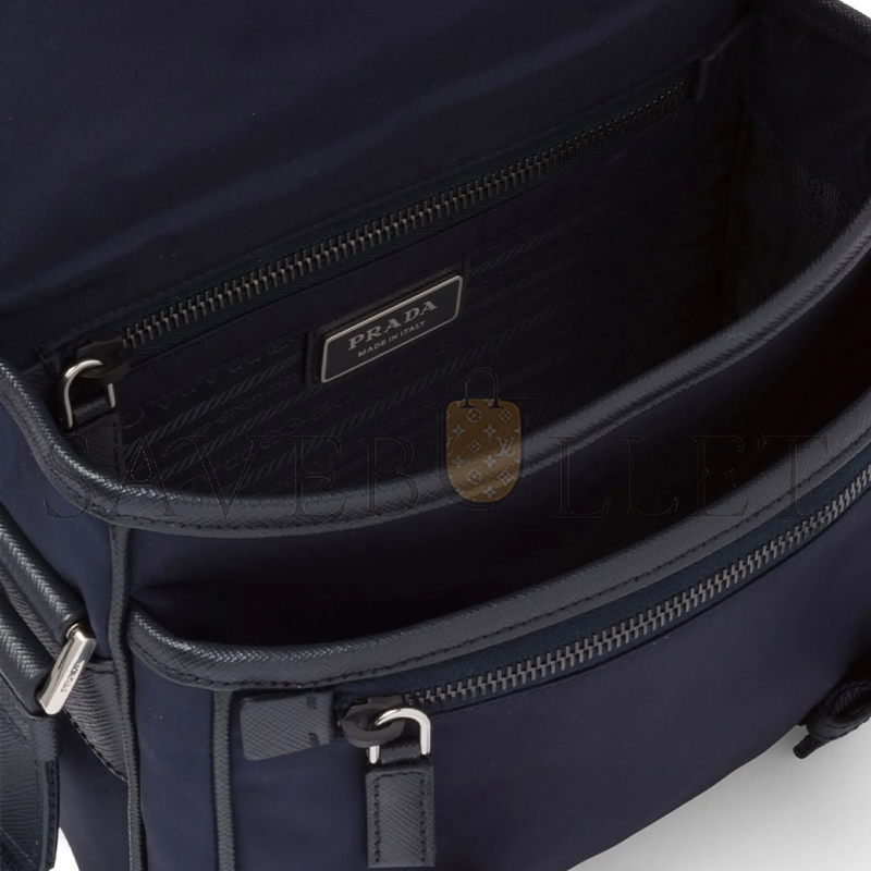 PRADA RE-NYLON AND SAFFIANO LEATHER SHOULDER BAG 2VD034 (22*16*8.5cm)